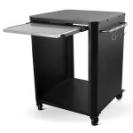 Chariot cozze avec planche  dcouper en inox