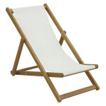 Chilienne enfant en bois avec toile blanche écrue Chilienne enfant en bois avec toile blanche écrue
