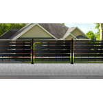 Clture en fer 1m80 x h. 1m08 noir mat aloes