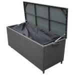 Coffre de jardin rsine tresse coloris anthracite 256l volvi