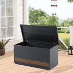 Coffre de jardin tena en acier avec dcoration bois 590l