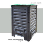 Composteur 600 l  dchets en plastique avec 4 trappes bellijardin