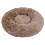 Corbeille moelleuse ronde beige wouapy fausse fourrure 60 cm