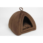 Couchage chat forme tipi marron 40 x 40 cm