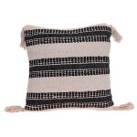 Coussin 45 x 45 cm coton tresse beige et noir