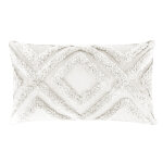 Coussin en coton motifs graphiques tuft cru 50 x 30 cm bell