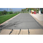 Couverture de piscine  barres 7 x 3. 5m gris et enrouleur rolltrot
