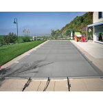 Couverture de piscine  barres 8. 5 x 4. 5m gris et enrouleur rolltrot