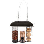 Distributeur de graines, boules de graisses et arachides pour oiseaux