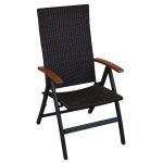 Fauteuil avec dossier rglable aluminium chocolat barcelona