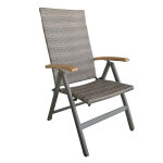 Fauteuil avec dossier rglable en aluminium gris barcelona