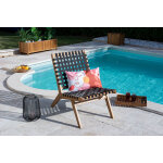 Fauteuil de jardin acacia sangles mauna et coussin inta offert