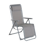 Fauteuil relax de jardin gris galet siesta