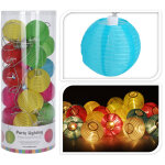 Guirlande exterieure 20 lampions nylon multico