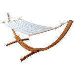 Hamac bleu ecru avec barre jamaica