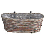 Jardinire en bois tresse suspendu naturel 45 x 16 cm hanga