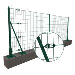 Kit 100m x h. 1. 2m grillage soud vert 100 x 50mm pose sur platines