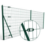 Kit 20m de grillage soud� � sceller maille 100 x 50mm vert h. 1m