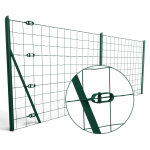 Kit 20m grillage soud vert a sceller maille 100 x 100mm h. 1m