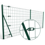 Kit 20m grillage soud� vert a sceller maille 100 x 75mm h. 1m