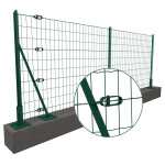 Kit 40m x h 1. 50 m grillage soud vert 100 x 50 mm pose sur platines