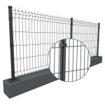 Kit 5m x h. 1m grillage rigide gris maille 200 x 55mm platines