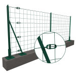Kit 60m x h. 1, 2m grillage soud vert 100 x 100mm, pose sur platines