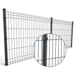 Kit 80m grillage rigide gris a sceller maille 200 x 55mm h. 1. 7m