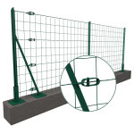Kit 80m x h. 1m grillage soud vert 100 x 75 mm pose sur platines