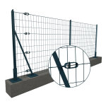 Kit complet 20m grillage soud sur platines h. 1. 2m maille 100x50 mm