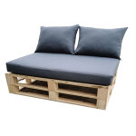 Kit coussins palettes: assise et dossier gris 120cm orel Kit coussins palettes: assise et dossier gris 120cm orel