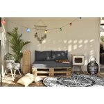 Kit coussin palette gris assise et dossier 120cm miass