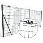 Kit grillage soud 50m x h. 1, 2m gris maille 100 x 50mm a sceller