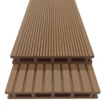 Lame de terrasse en bois composite l. 240 x 14, 6cm teck