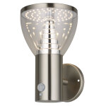 Lampe solaire mural avec dtecteur gris metal valla