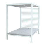 Lit de soleil double en aluminium blanc mate maradol