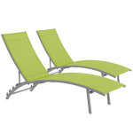 Lot de 2 bains de soleil acier pistache mango