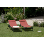 Lot de 2 bains de soleil pomelo terracotta