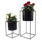 Lot de 2 cache pots sur pied en mtal krag noir