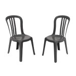 Lot de 2 chaises bistrot coloris anthracite miami Lot de 2 chaises bistrot coloris anthracite miami