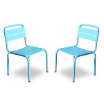 Lot de 2 chaises enfant bleu mate