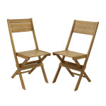 Lot de 2 chaises pliantes en acacia naturel danang Lot de 2 chaises pliantes en acacia naturel danang