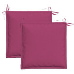 Lot de 2 coussins d'assises exterieurs uni 40x40 cm framboise