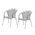 Lot de 2 fauteuils en acier anthracite mesh