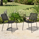 Lot de 2 fauteuils en acier galvanis anthracite esterel
