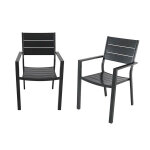 Lot de 2 fauteuils aluminium anthracite pradet