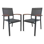 Lot de 2 fauteuils aluminium chocolat figueras