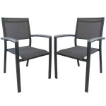 Lot de 2 fauteuils aluminium gris figueras
