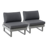 Lot de 2 fauteuils aluminium blanc monaco