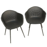 Lot de 2 fauteuils coque en rsine anthracite fjord